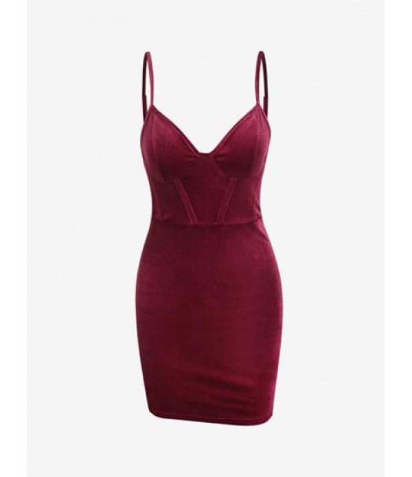 Cami Bustier Corset-style Velvet Slinky Dress