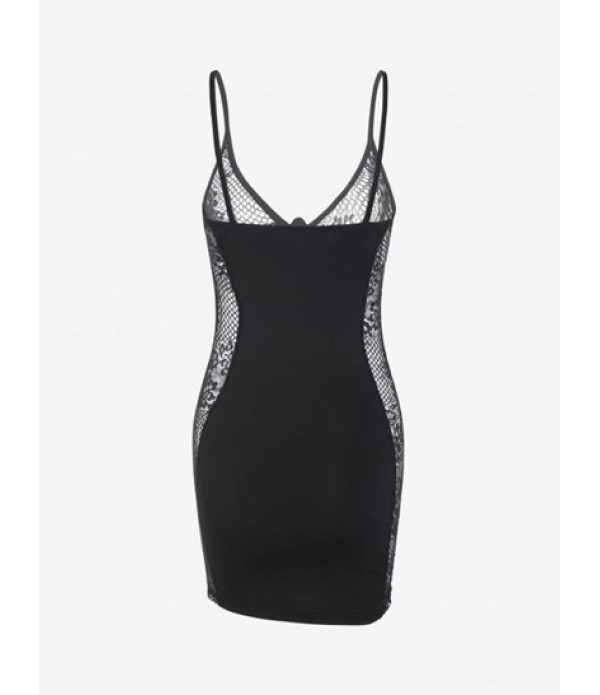 Underwired Mesh Sheer Spaghetti Strap Dress