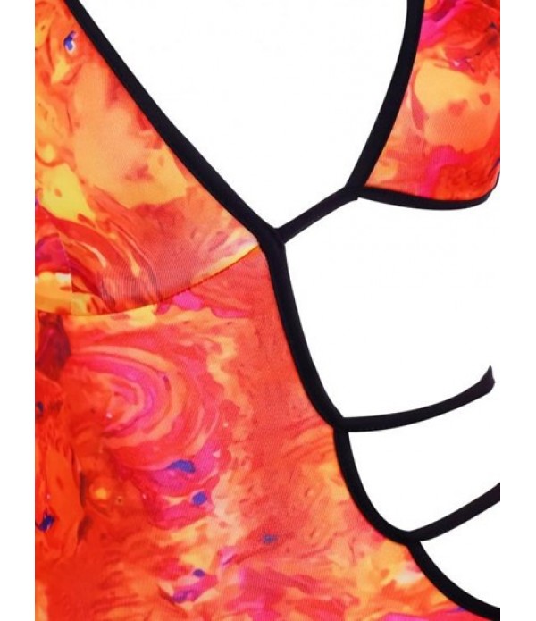 Evening Gloves Tie Dye String Cutout Bodycon Dress