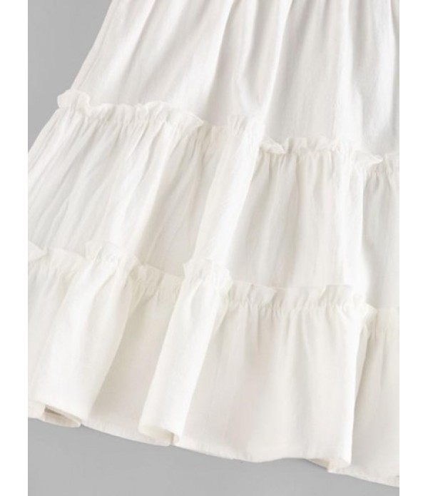 Smocked Ruffle Sleeveless Tiered Dress